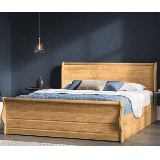 Emporia Windsor Bed Solid Oak Sleigh bed  Ottoman